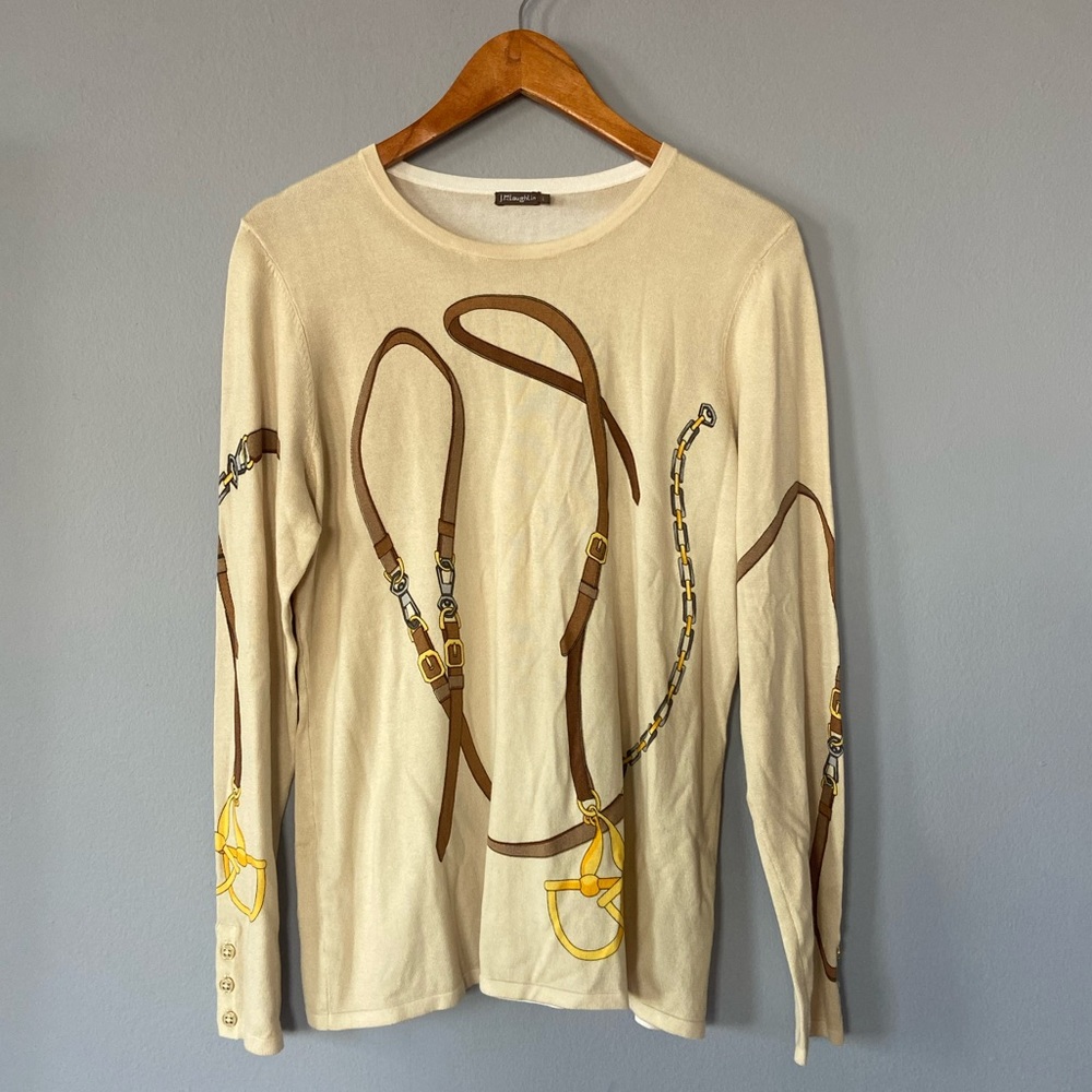 🛑SOLD J. McLaughlin Lenny Equestrian Sweater in Sand Women’s Large - Picture 5 of 10